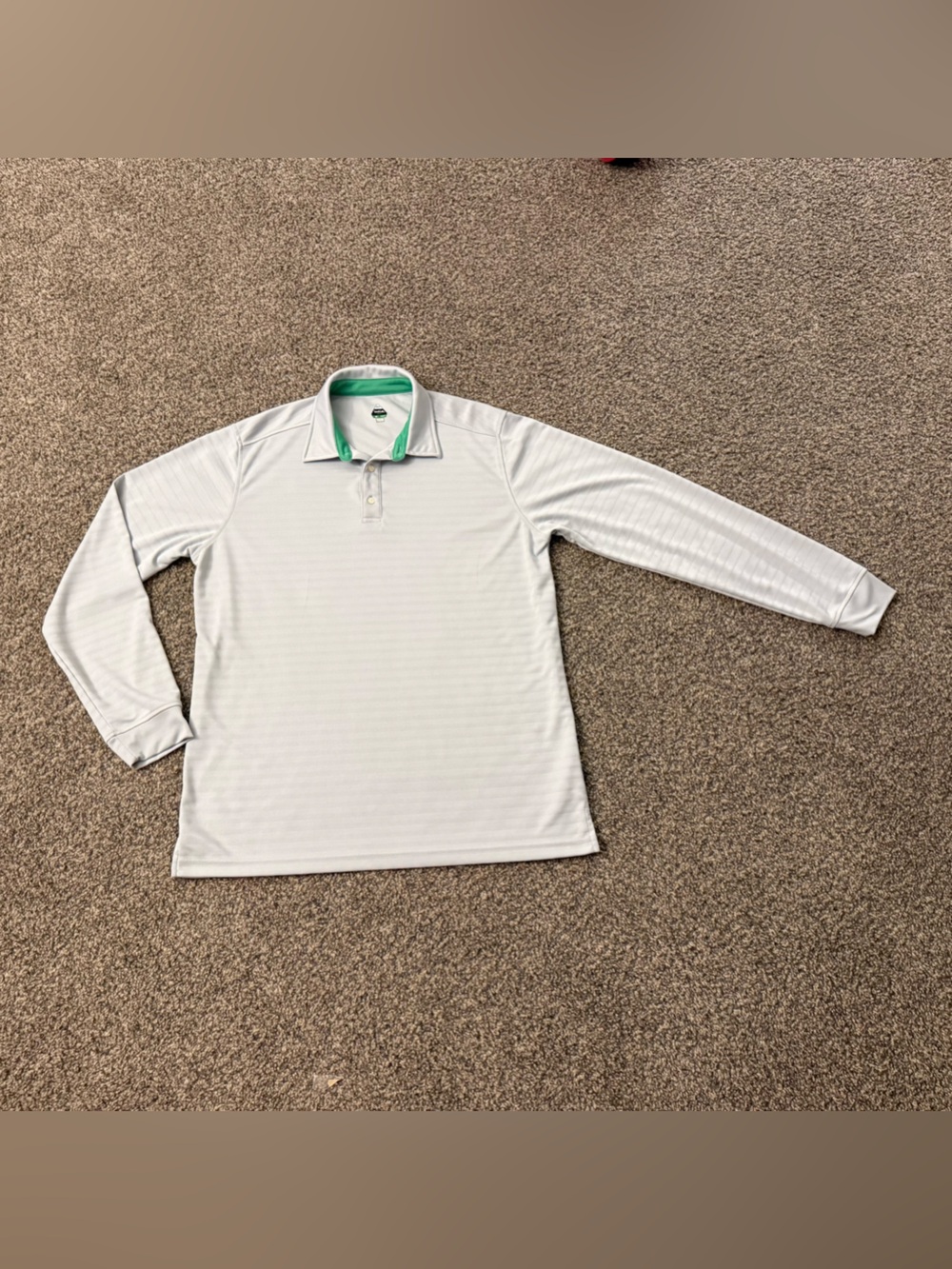 Long-Sleeve Golf Polo with Mint-Trim Collar